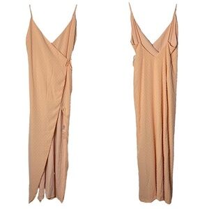 Privacy Please Peach True Wrap Dress Sweetheart Neckline Chiffon Extra Small XS